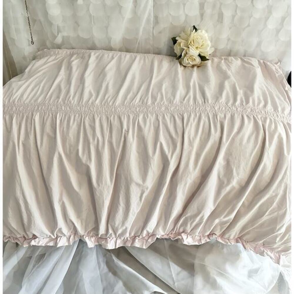 Simply Shabby Chic Full /Twin Comforter Ruffled Edges Pink 73 X 90” *Cleaned*